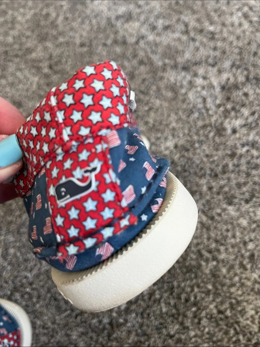 Vineyard Vines. Men's Casual Red & Blue Patterned Boat Shoes- Sperry. Mens 9.5